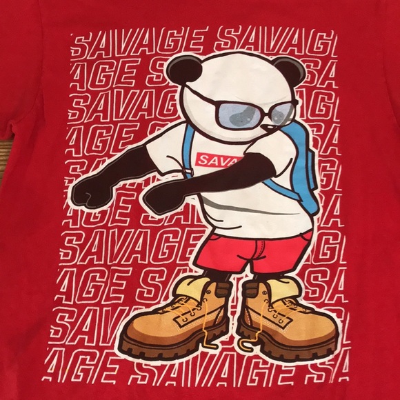 Young n wild savage the panda T-shirt - Picture 2 of 5